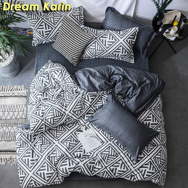 

King Bedding Set with Pillowcase Brief Nordic Duvet Comforter Cover Sets Single Double Queen Size Bed Linens Bedclothes 2/3 Pcs