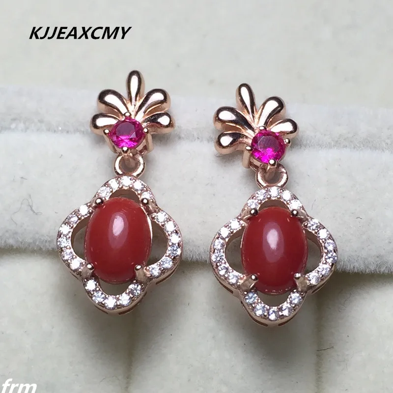  KJJEAXCMY bijoux fins corail naturel femmes modèles boucles d'oreilles couleur trésor en gros 925 a