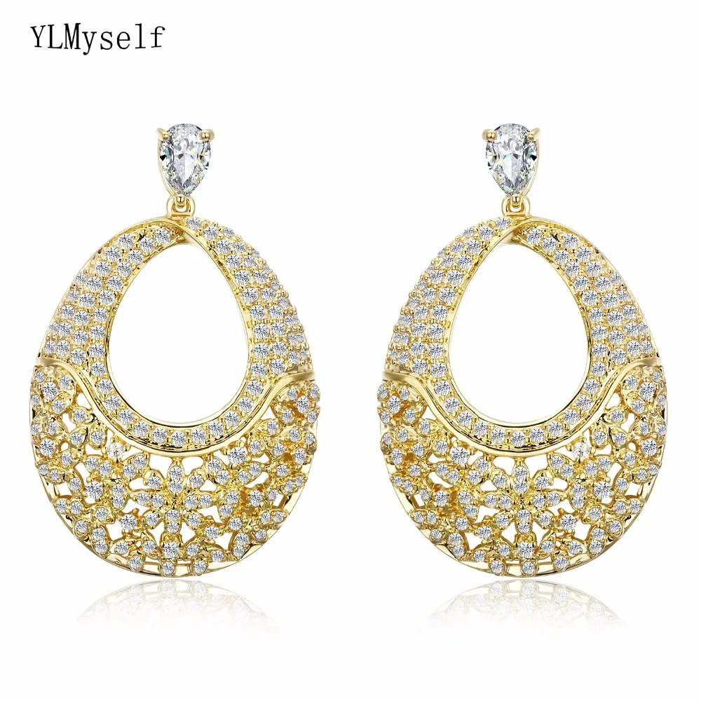 New elegant drop Earrings pendientes mujer moda brincos oorbellen aretes orecchini Statement crystal aretes de novia Earrings