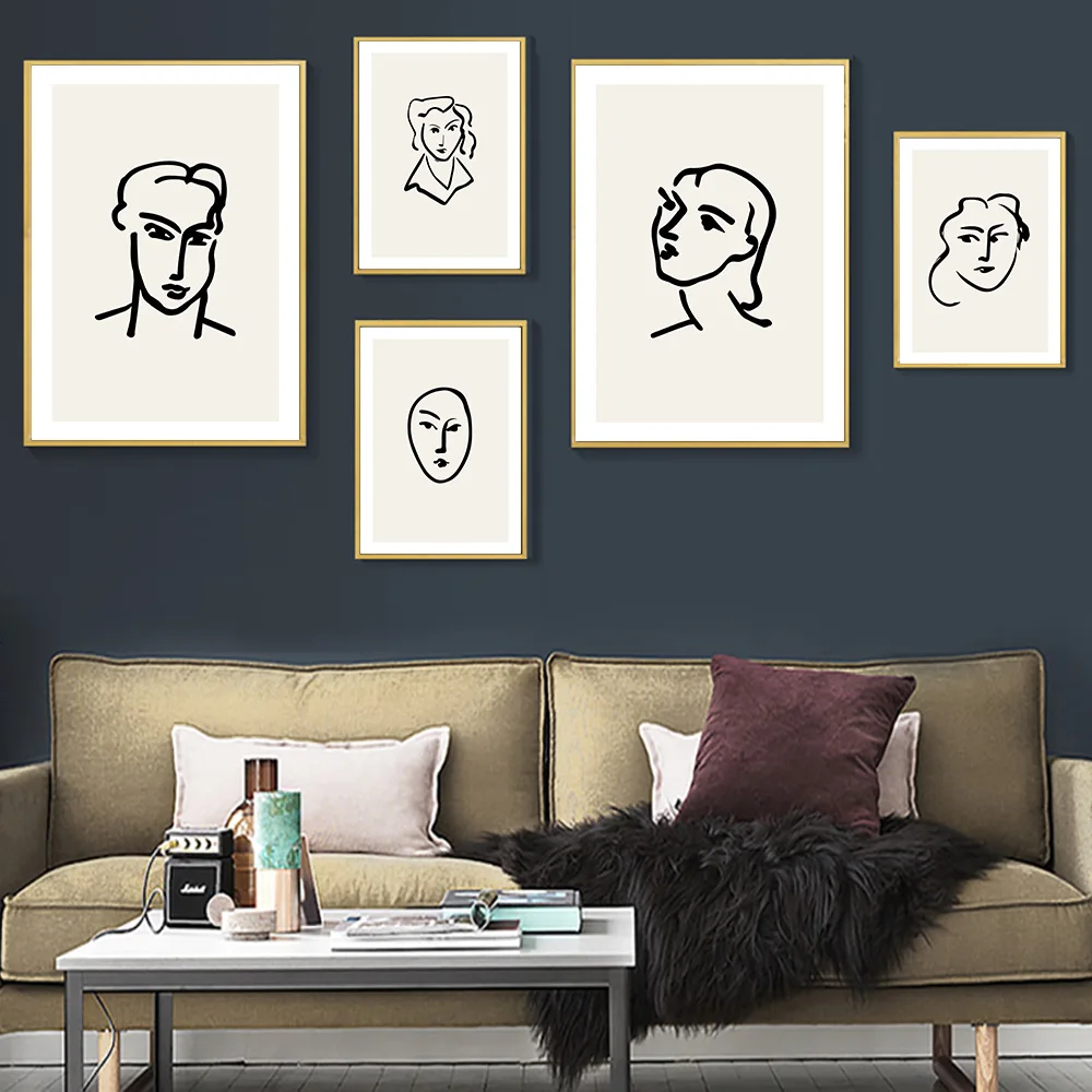 

Posters And Prints Minimalist Canvas Art Picture Abstract Lines Wall Pictures For Living Room Poster Woman Wall Art Unframed