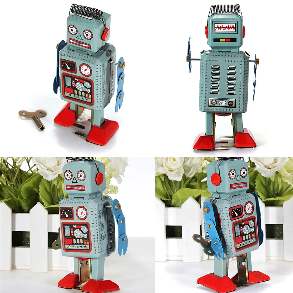 Ретро винтажный подарок детские игрушки с ключом механические винтажные заводные игрушки ходячий радар жестяной робот игрушка
