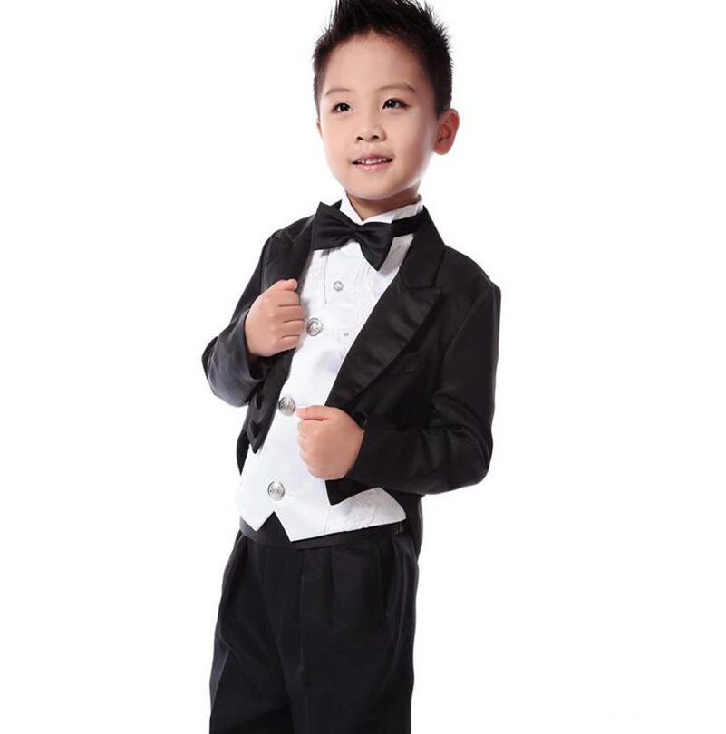 Brand New Boy Neck Long Tie Suit or Tuxedo Black 2T 4T