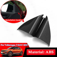 Наклеиваемого покрытия для автостайлинга из ABS хромированный для Volkswagen T-ROC внутренний треугольник блесток внутренняя декоративная крышка автомобильные наклейки, автоаксессуары
