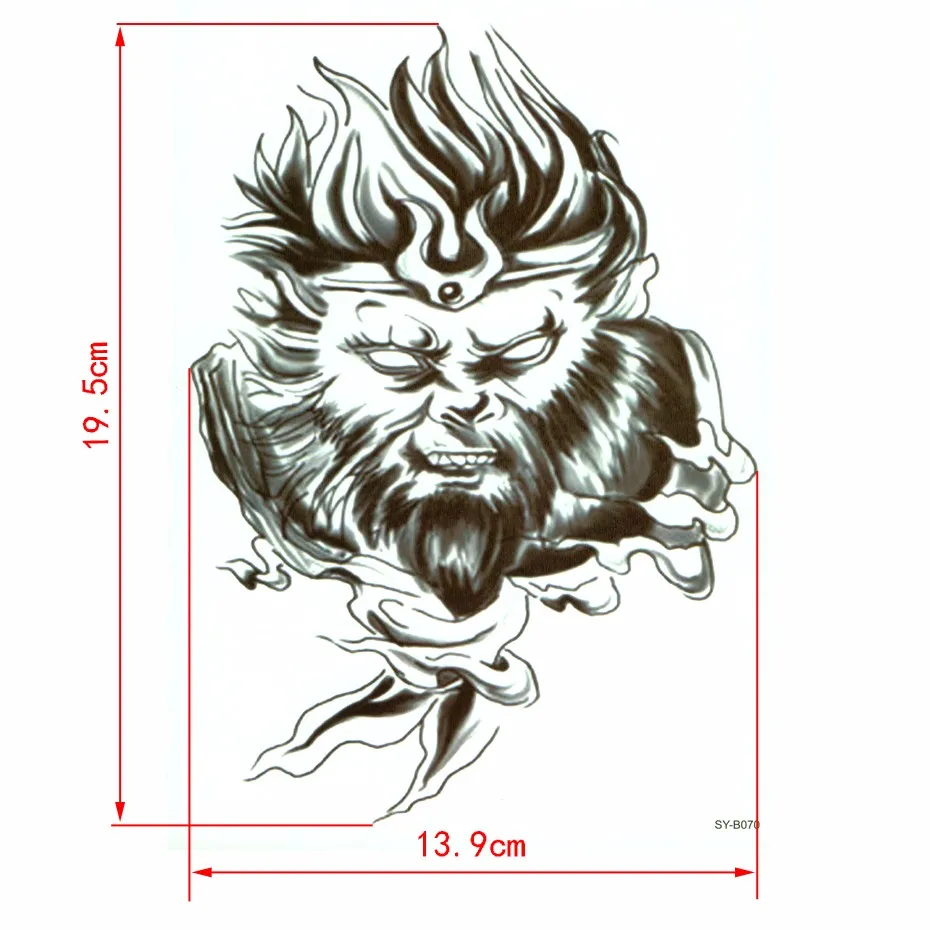 Monkey God Waterproof Temporary Tattoo Stickers Monkey King Design Body Arts Flash Tattoo For Man Woman Henna Tattoos Body Art Tattoo For Menflash Tattoo Aliexpress