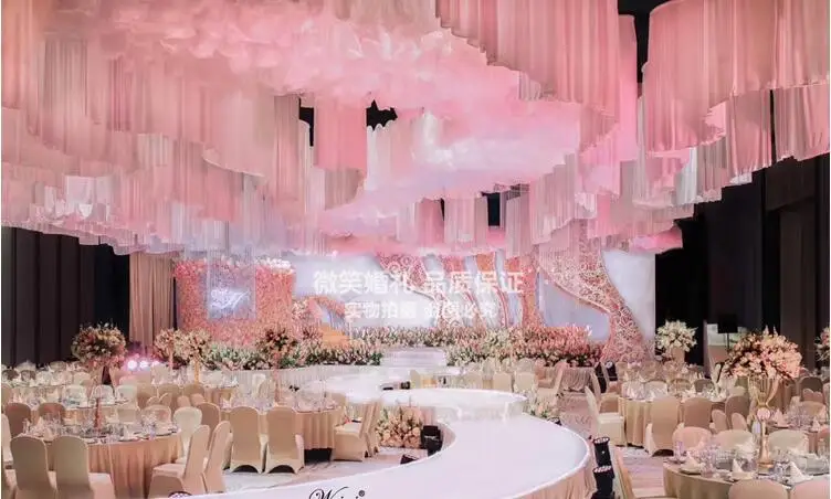 Free Shipping 3m 6m S Shape Ceiling Drape 2 Times Pleat Ice Silk