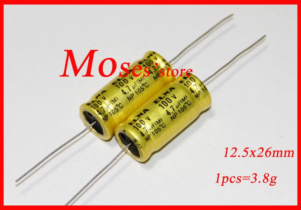 

100v 4.7uf Original New NP Bipolar Audio Axial Electrolytic Capacitor Capacitance 12.5x26mm (50pcs)