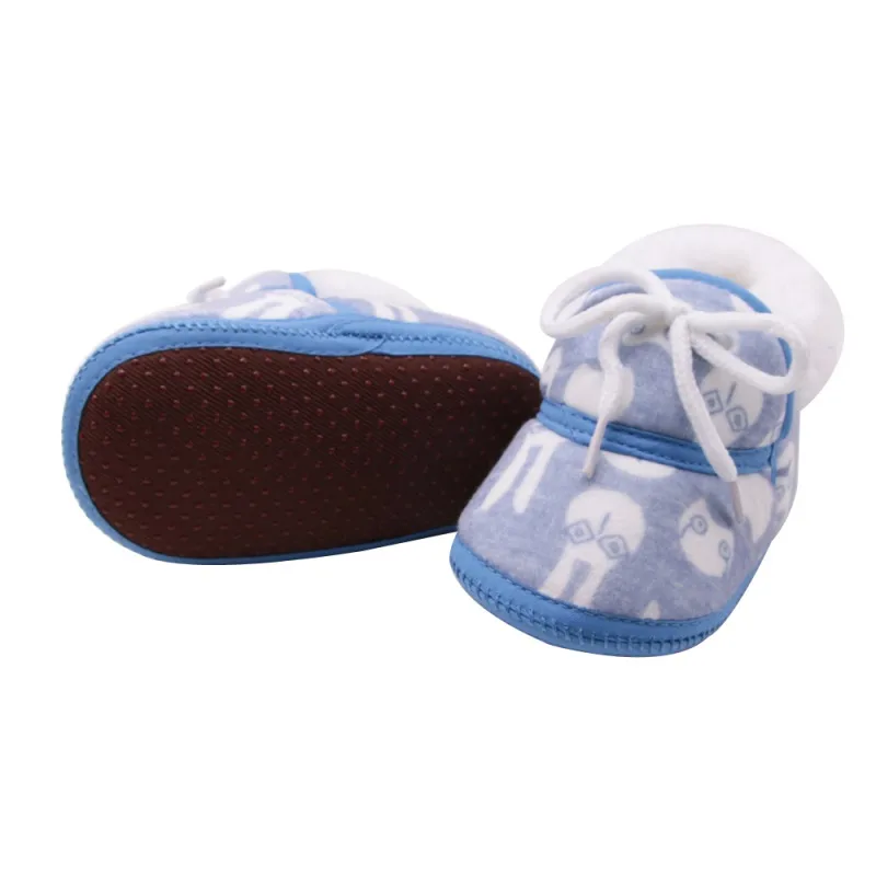 Милые детские зимние ботинки; теплые детские ботинки для первых шагов; обувь с принтом в стиле ретро; мягкие ботинки с хлопковой подкладкой для маленьких мальчиков и девочек; 6-12 месяцев