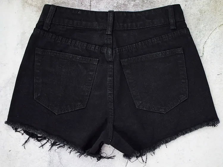 Новинка летние сексуальные черные шорты джинсы женские шорты для женщин с высокой талией рваные джинсы женские джинсовые шорты женские большие размеры отверстие
