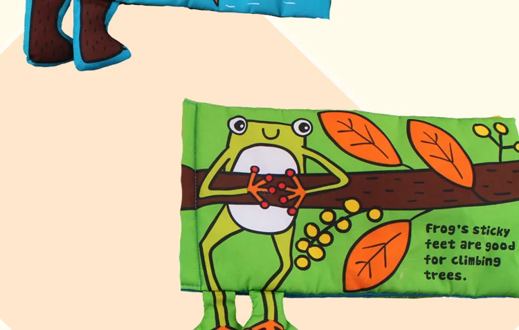 8 крышкой сцене животных мягкие ткани детские книги красочные безопасный тихий сенсорными книги для разработки книги для детей младенцев погремушки