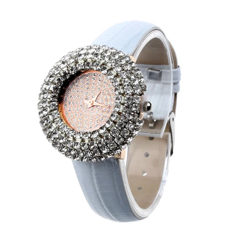

Splendid 1PC Women Casual Cool Luxury Starry Leather Inlay Diamond Rhinestone Quartz Watches Korean Mini Watch Brand