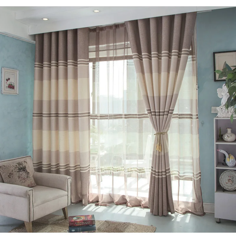 Высокое качество, современные затемненные занавески, полосатые занавески на окна с принтом для спальни, гостиной, детей, занавески, панель ZH019& 30