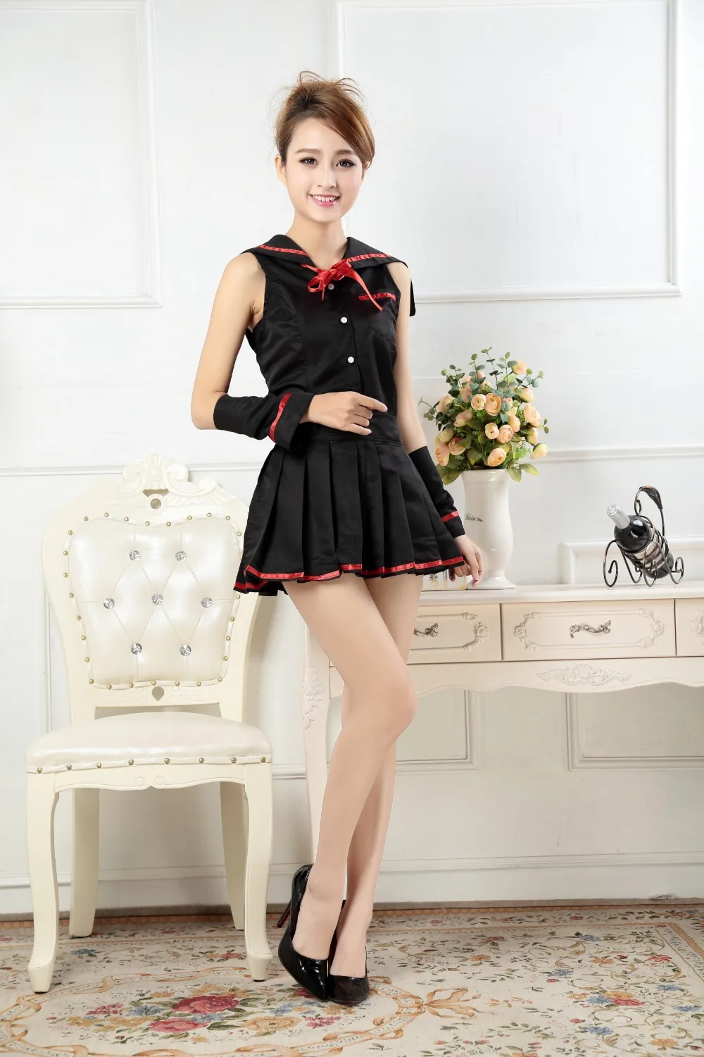 A2167 new hot spring and autumn sweet school uniform girls dress sailor