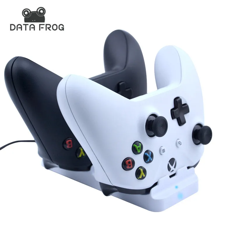 For Xbox One Slim Controller Dual Charging Dock Station Charger Stand 2 pcs Rechargeable Batteries For