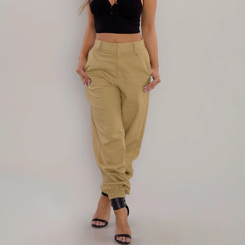 Женские широкие повседневные шаровары с высокой талией однотонные брюки