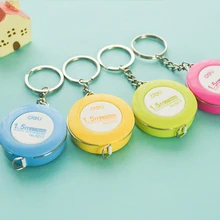 1 шт., 4 цвета, мини рулетка с цепочкой для ключей, пластиковая переносная рулетка 1,5 м, выдвижная линейка, сантиметр, рулетка s