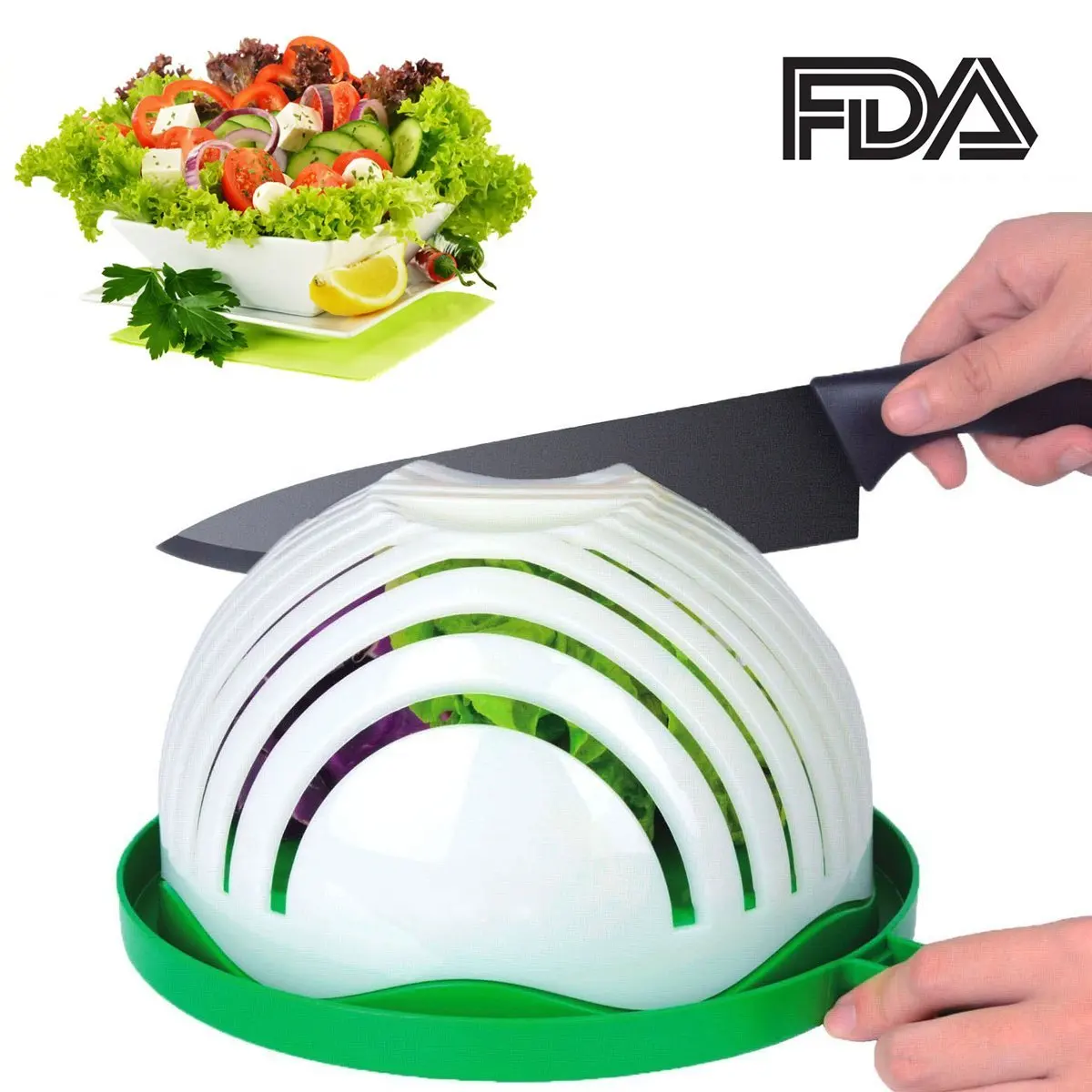 

Multi-Functional Kitchen Tool Salad Chopper Bowl, Fruit Bowl, Salad Bowl,Salad Chopper, Vegetable Slicer, Vegetable Bowl
