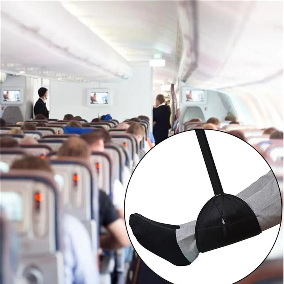 

High Quality Office Portable Carry-on Foam Flight Airplane Travel Footrest Leg Hammock Aircraft Rest Mat