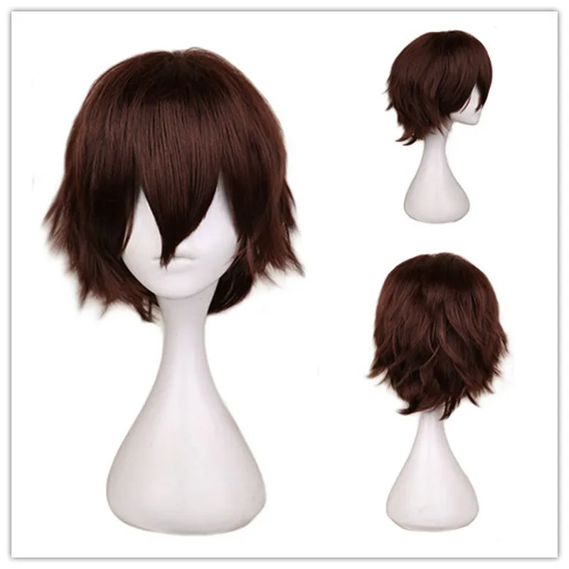 

Men Anime Cosplay Wig Male Short Men Dark Brown Okumura yukio/Attack on Titan Eren Jaeger Synthetic Hair Cos Wigs Peruca Pelucas