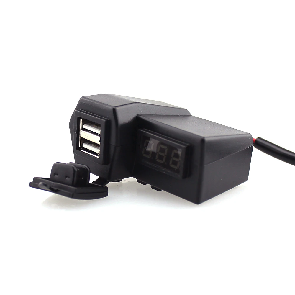 Мотоцикл 12/24V Dual USB Автомобильное зарядное устройство Зарядное с светодиодный