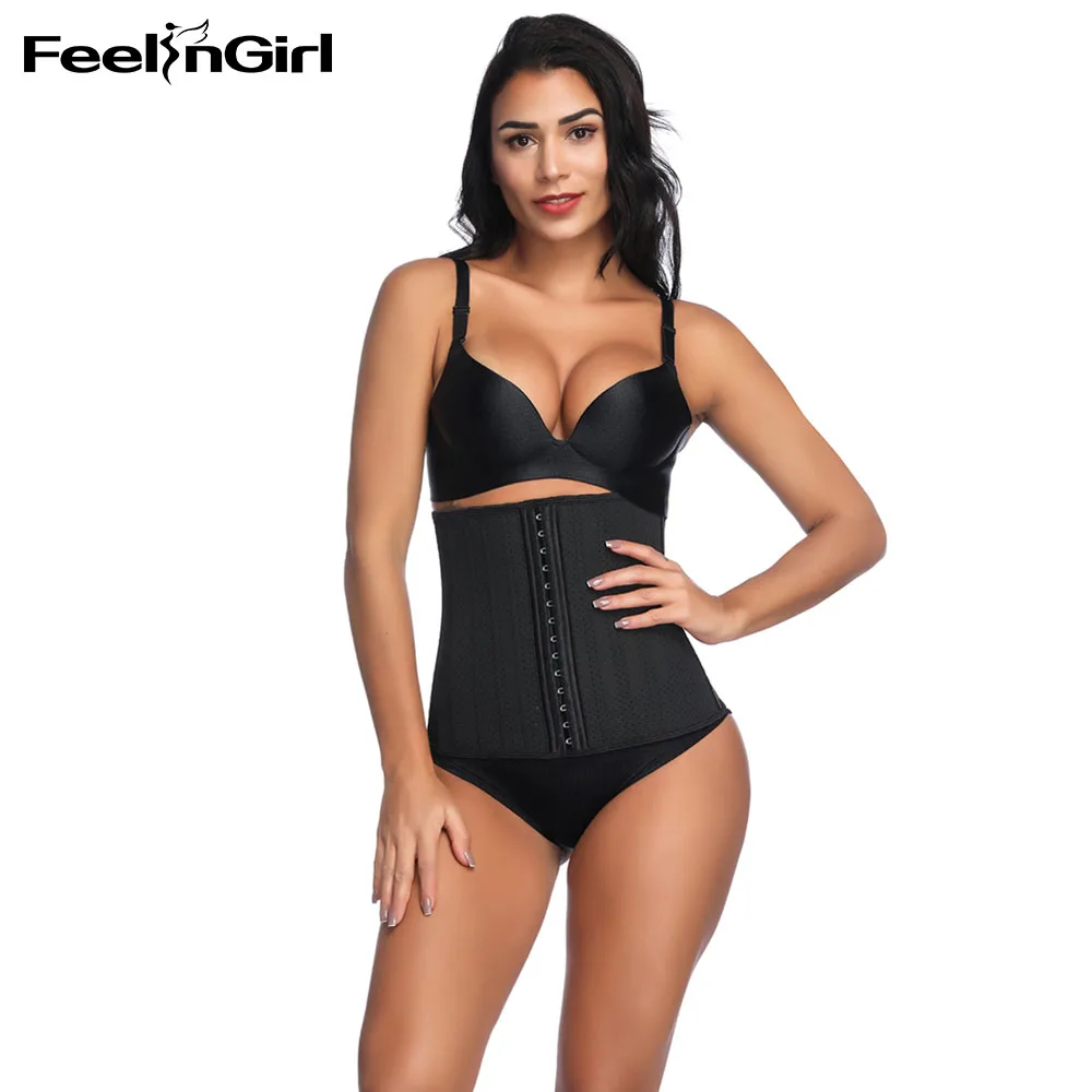 

FeelinGirl Latex 2018 Waist Trainer Women Waist Corset Underbust Body Shaper Belt Sporting Slimming Belt Puls Size Shapewear -E