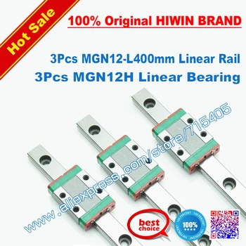 

3 Sets 400mm Linear Bearing MR12 MGN12 HIWIN # DIY Kossel Reprap Printer Accessories