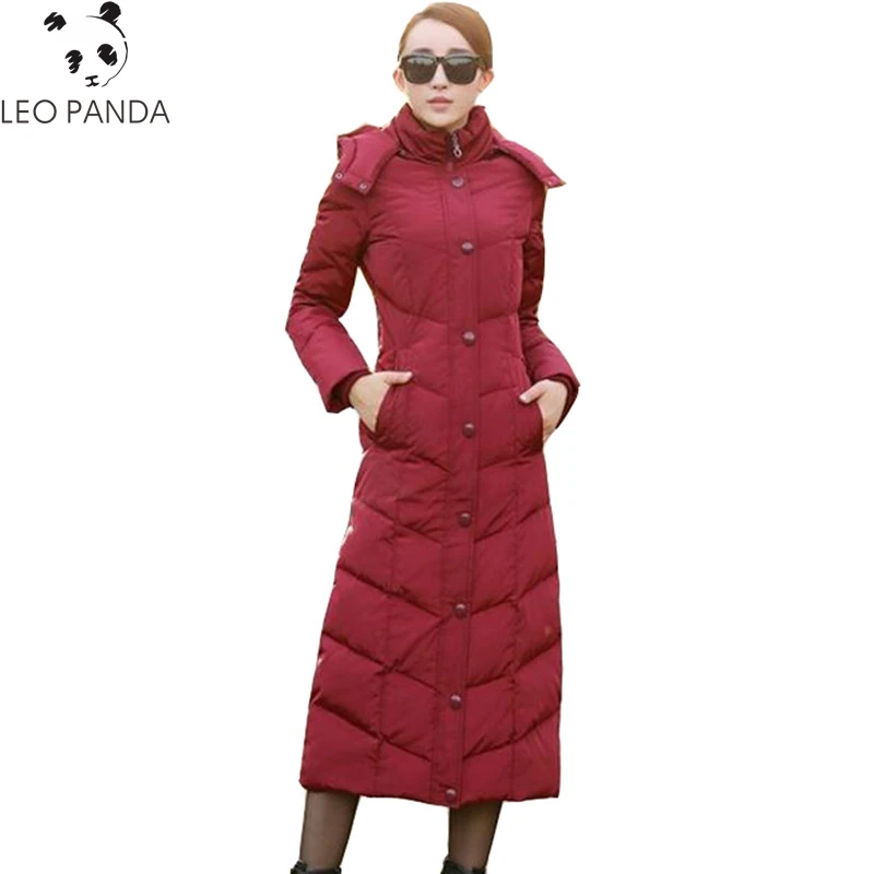 

Winter New Extra Long Women Down Jacket 2019 Slim Thicken Warm Hooded Ladies Overcoat Plus Size Fashion Femme Parkas Coat LXT720