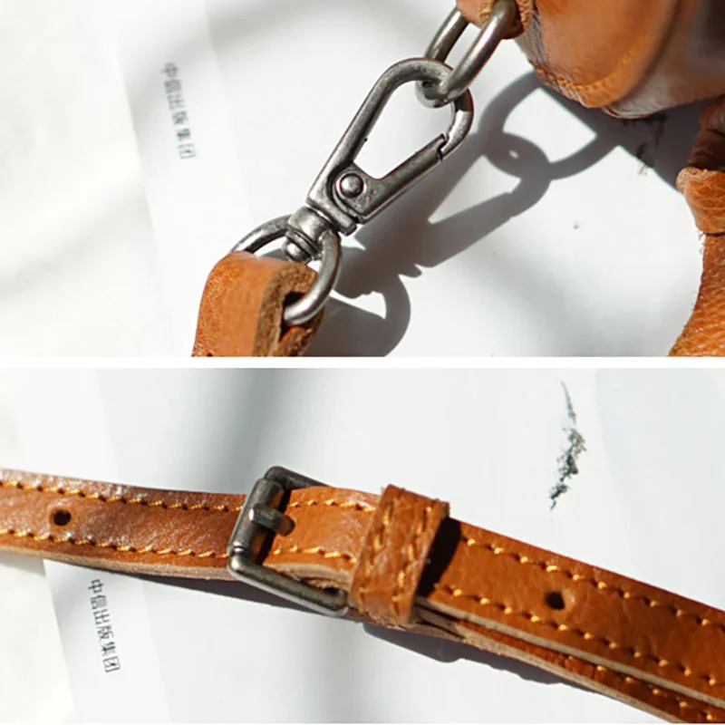 AETOO Lady Handmade Shoulder crossbody bag, female fashion leather handbag, tanning cowhide small retro cylinder bag
