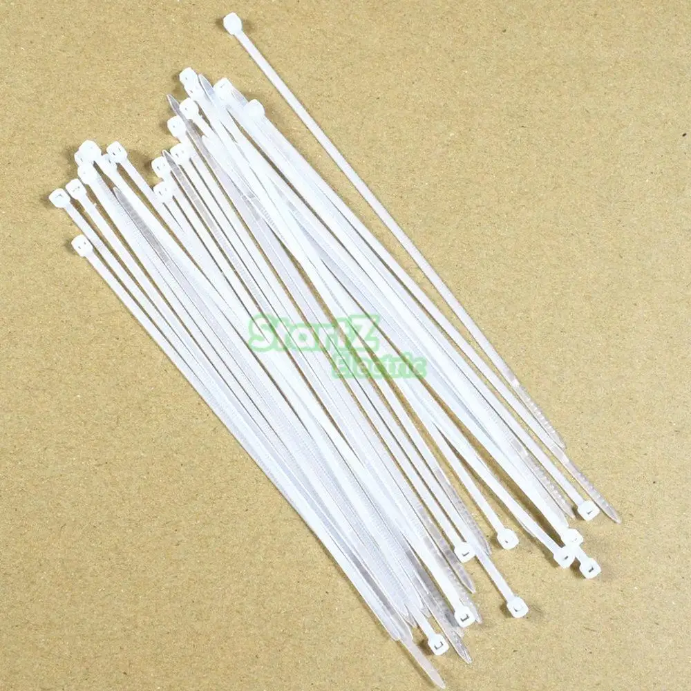 Самоблокирующиеся Кабельные стяжки Nylon66 250/500 шт. белые 5x (150200250300350400450500) мм