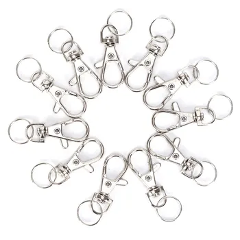 

10pcs/lot Classic Key Chain Ring Metal Swivel Lobster Clasp Clips Key Hooks Keychain Split Ring DIY Bag Jewelry Wholeales
