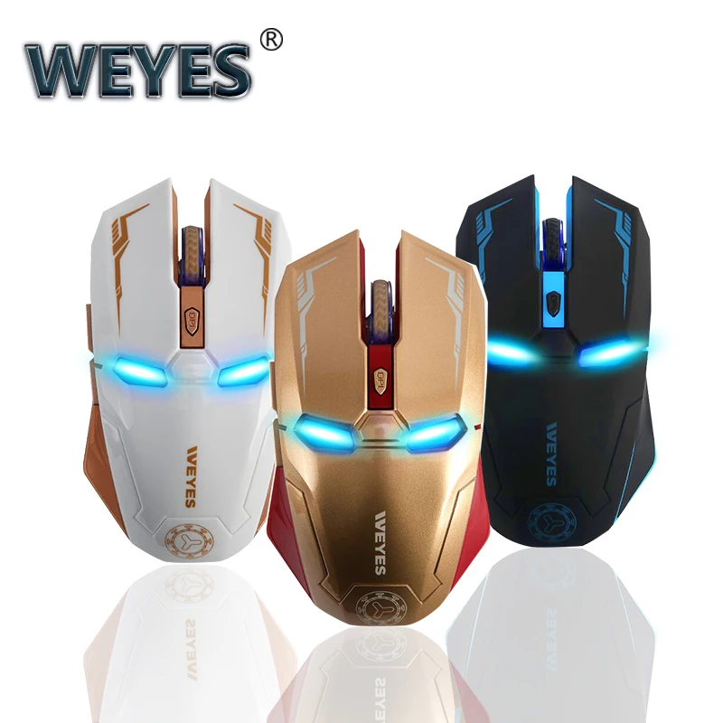 New Iron Man Mouse Wireless Mouse Gaming Mouse gamer Mute Button Silent