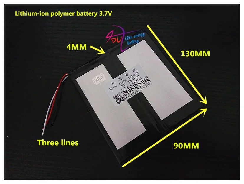 3.7V 6400mAH 4090130 Polymer lithium ion / Li ion battery for tablet pc,power bankin Tablet