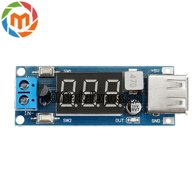 DC Step Down Converter LED Display Voltmeter 5V USB Charger Power Supply Module Board Step-down Buck Port 6.5-40V To 2A | Компьютеры и