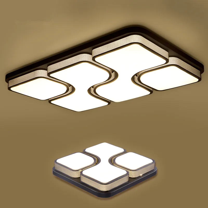 

Modern Led Ceiling Lights For Living Room Bedroom Black White Square Rectangle Ceiling Lamp Indoor lighting Fixture luminaria