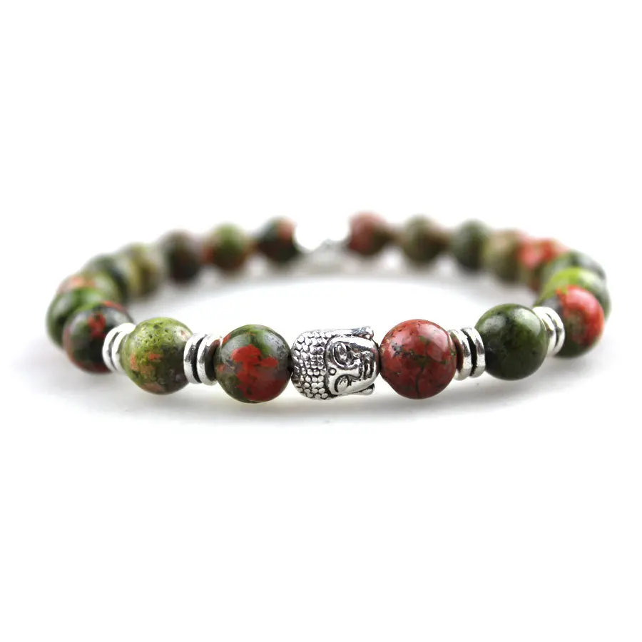 

Wv015DIY Wholesale Black Volcanic Lava Stone Tiger Eye Buddha head 8mm Beaded bracelet For Men Fashion personality Jewelry