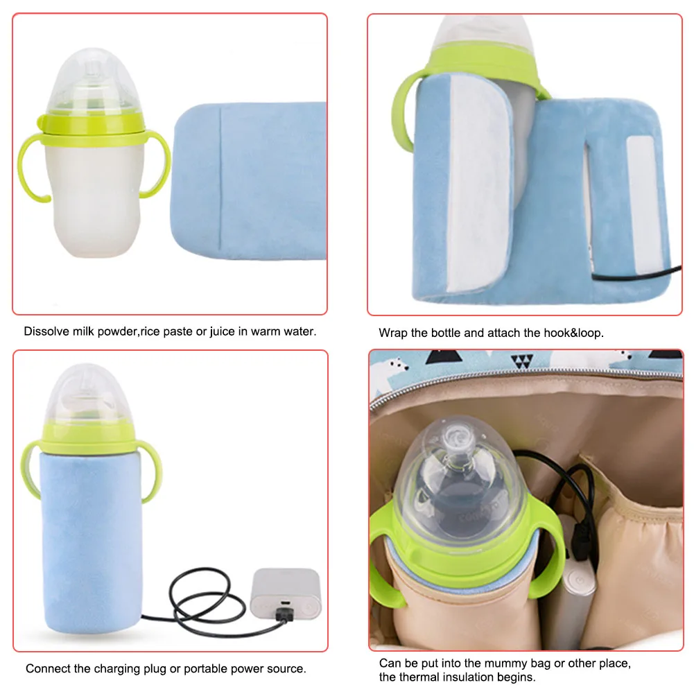 USB бутылка изоляционные наборы бутылки грелки Термостатические портативные нагревательные теплые молочные Материнские и детские аксессуары
