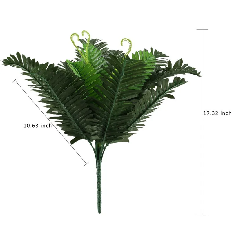 Искусственные кустарники из бостонских папоротников, шелковые искусственные растения в зелени, домашний сад, свадьба, патио, открытый балкон, подвесной горшок, Декор