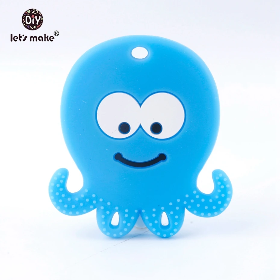 Let's Make 1pc New Octopus Silicone Teether BPA Free Silicone Pendant