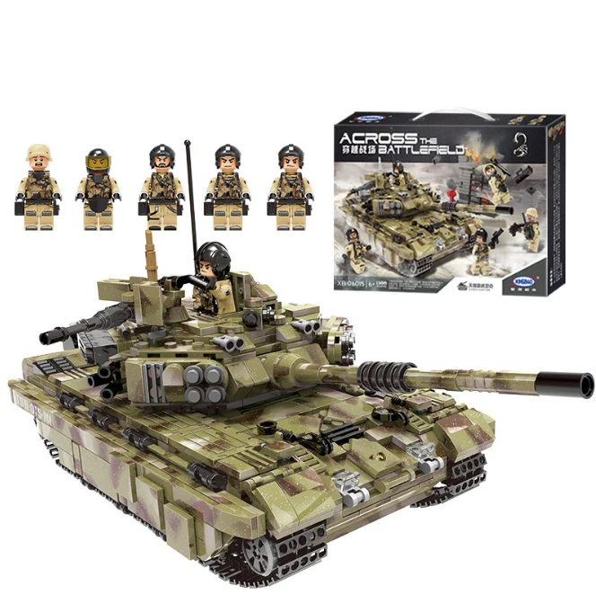 Army Tank Building Blocks Military Vehicles Bricks Compatible LegoING Weapons Toys For Children