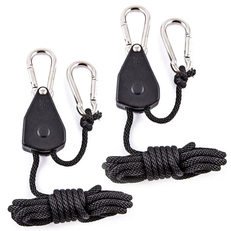 New 8 PCS/lot 1/8 Adjustable Hooks Rope Ratchet Lights Lifters