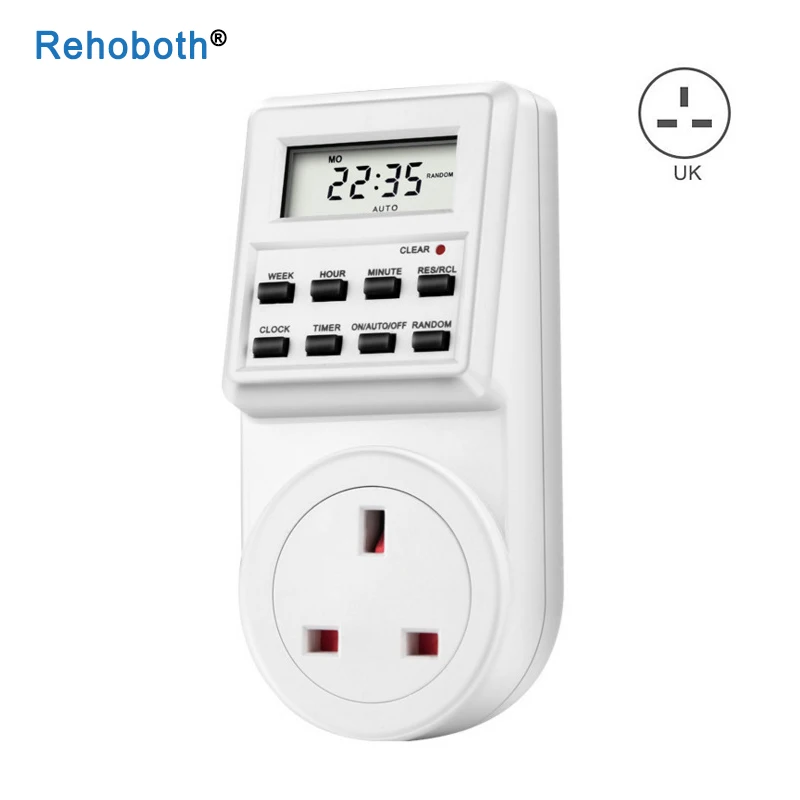 Electronic Digital Timer Switch Socket 24 Hour Cyclic EU UK AU US BR FR Plug Kitchen Timer Outlet Programmable Timing Socket 220