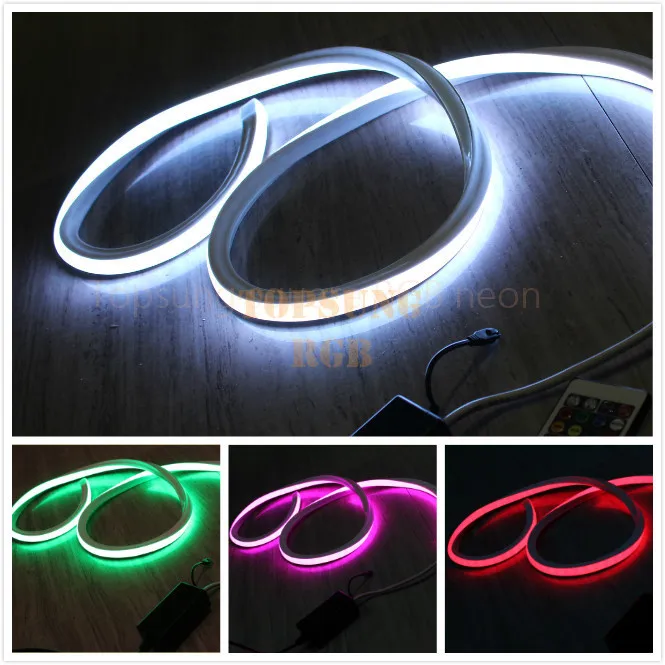 

10~50m Top view 24 volt rgb led neon flex wire 12v Square 17x17mm multi-color changing DMX rope light 5050 smd flexible strip