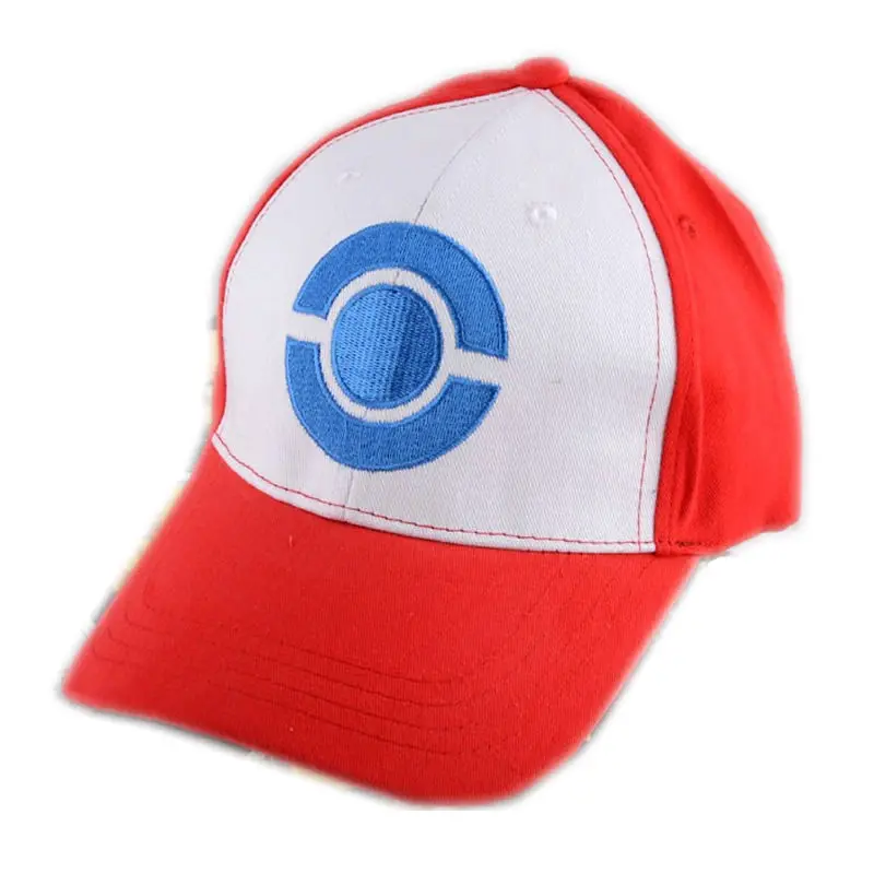 Pokemon Go Satoshi Ash Ketchum вышитая красная шляпа, бейсбольная кепка Хэллоуин косплей - Цвет: Circle Logo