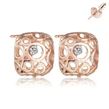Großhandel Rose Gold Ohrringe 2019 Mode Frauen Mädchen Einfache Runde Kreis Kleine Ohr Stud Ohrring Punk Hip-Hop Ohrringe Schmuck(China)