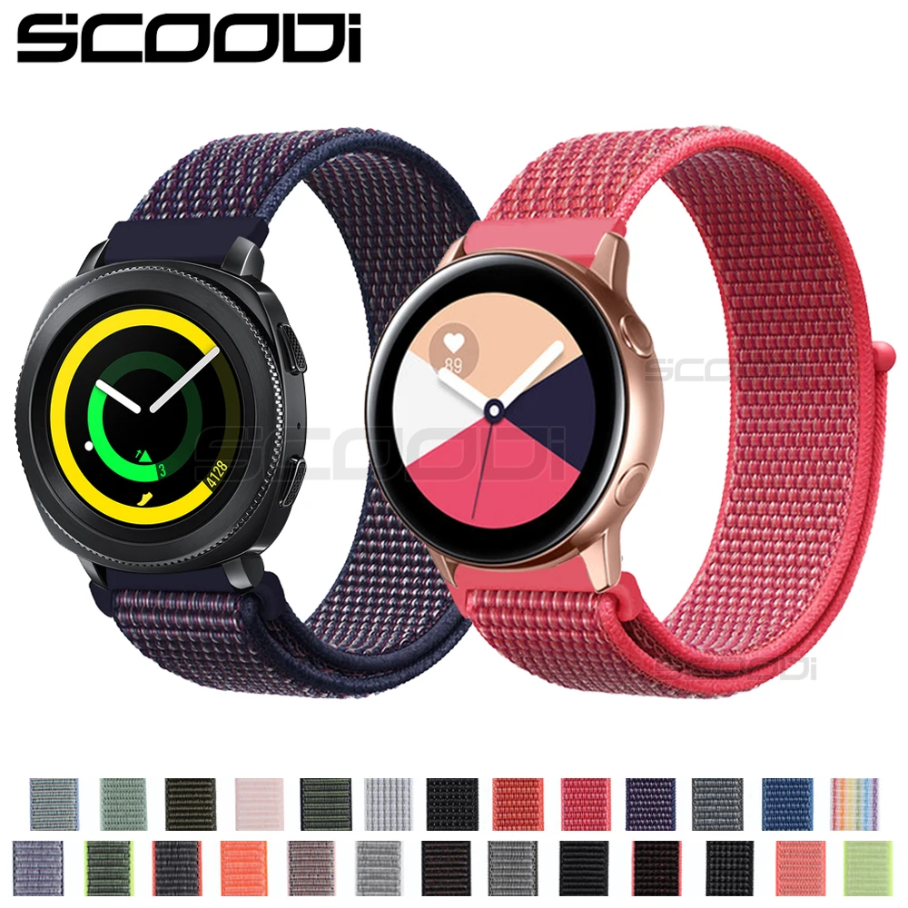 

20mm Watch Band for Samsung Classic S2 Band Gear Sport Strap Nylon Loop Woven Band For Samsung Galaxy Watch Active Watch band