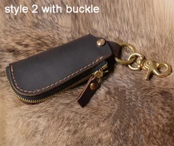 Vintage Genuine Leather Key Holder and Organizer (Style 2 with buckle)