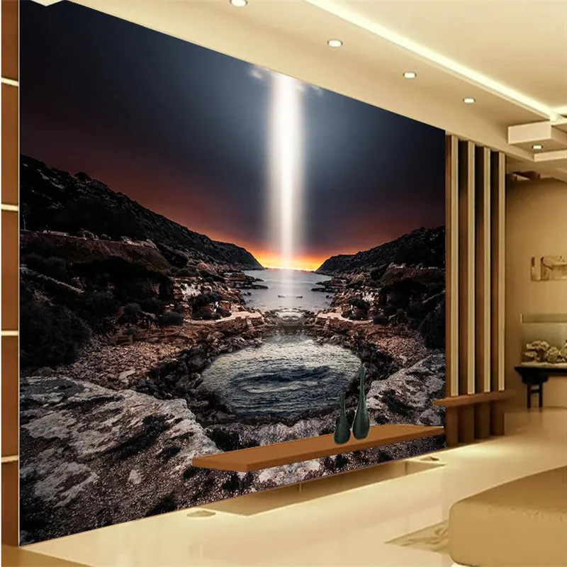 Beibehang خلفيات ديكور المنزل صورة خلفية sg البحر السماء الصخور