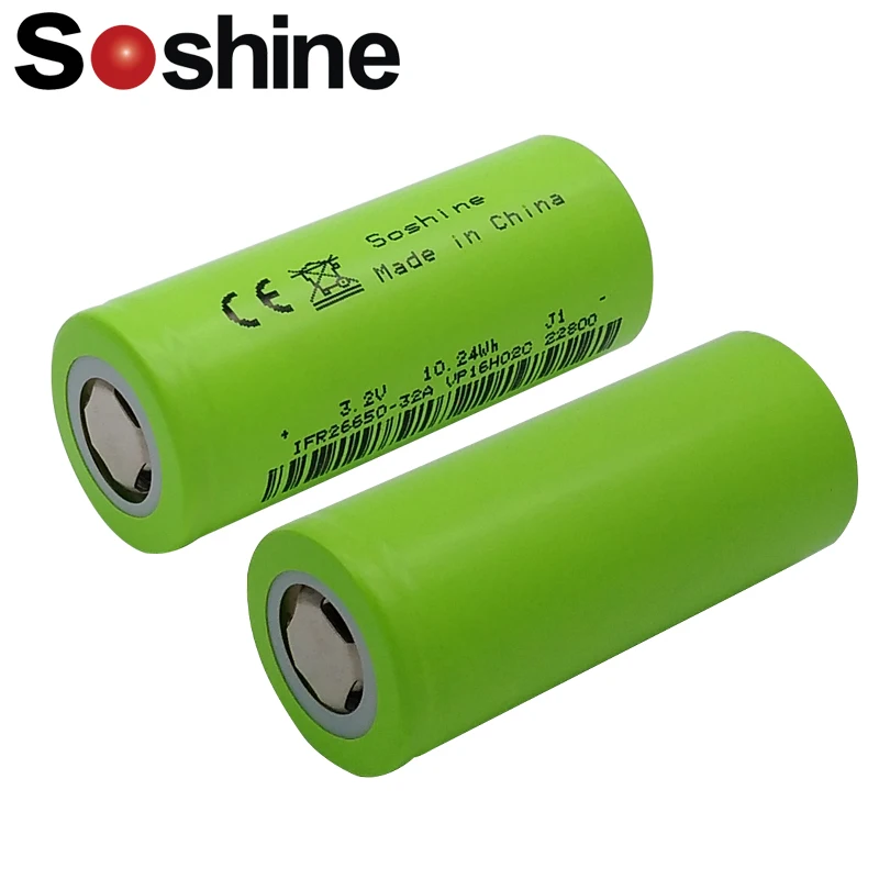 Литий ионная аккумуляторная батарея Soshine 26650 32A IFR 3 2 в 3200 мАч LiFePO4 26650|battery 3.2v|26650