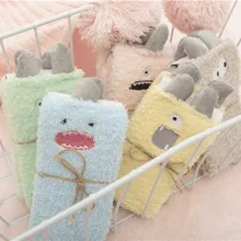 Женские очень мягкие теплые удобные Флисовые Тапочки с плюшевой подкладкой, шерстяные носки, женские зимние милые модные носки# SS