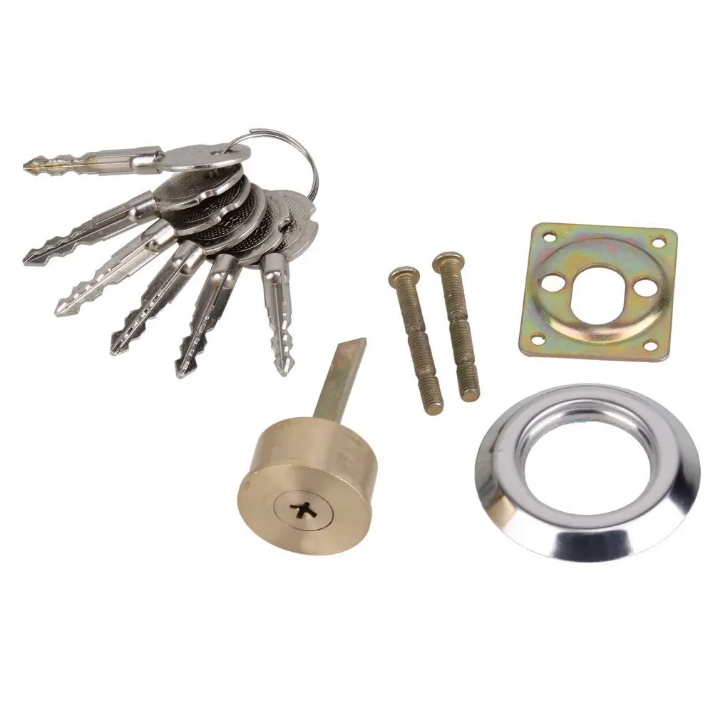 Brass Replacement Mortise Rim Cylinder Door Night Latch Lock Cross Shaped Nightlatch + 6 Keys door lock
