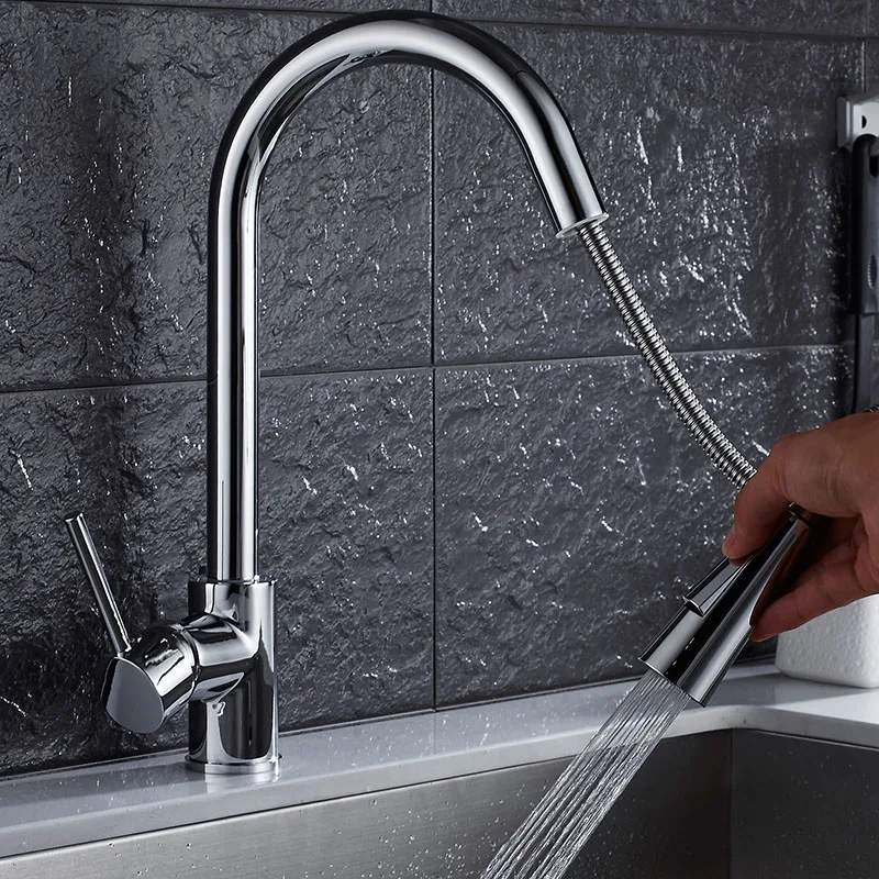 

OUYASHI kitchen faucet pull out modern single handle single holle deck mounted